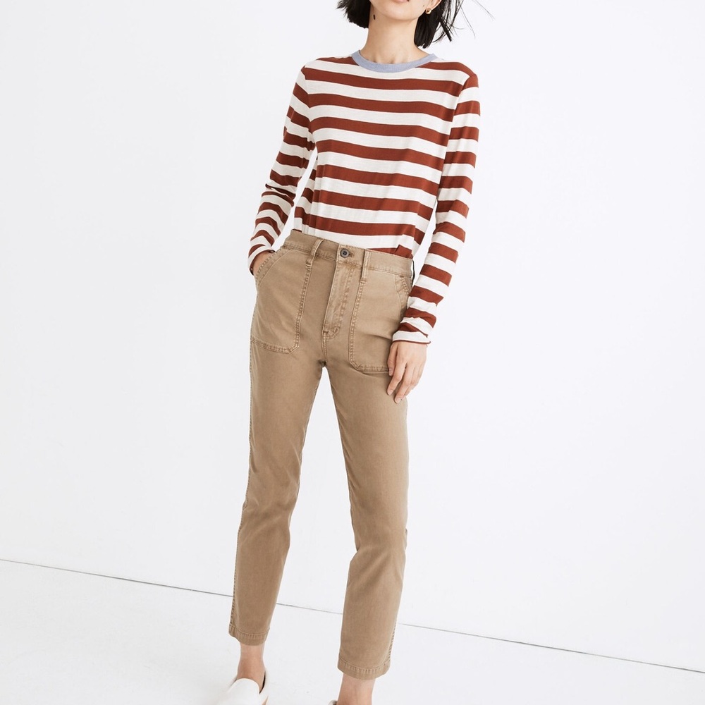 Madewell Stovepipe Fatigue tan pants